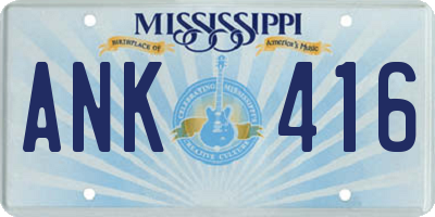 MS license plate ANK416