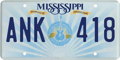 MS license plate ANK418