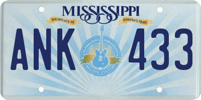 MS license plate ANK433