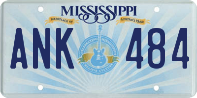 MS license plate ANK484