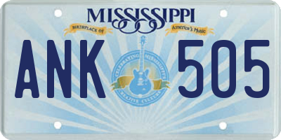MS license plate ANK505
