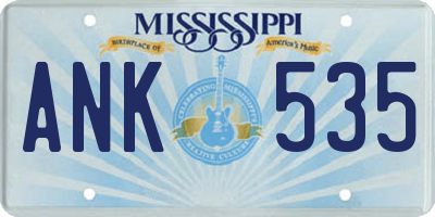 MS license plate ANK535