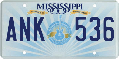 MS license plate ANK536