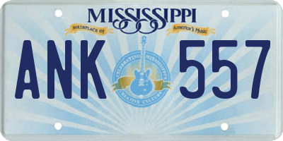 MS license plate ANK557