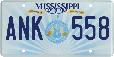 MS license plate ANK558