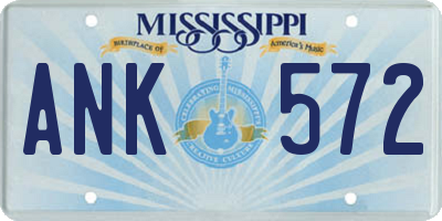 MS license plate ANK572