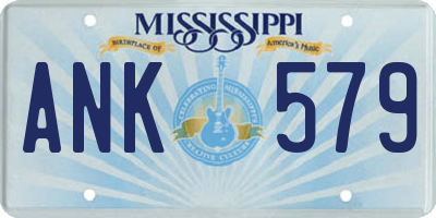 MS license plate ANK579