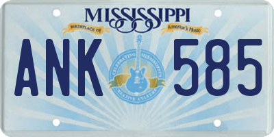 MS license plate ANK585