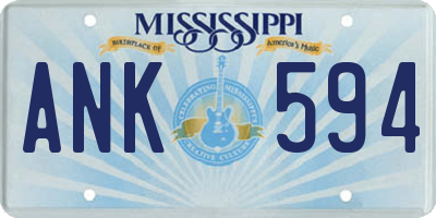 MS license plate ANK594