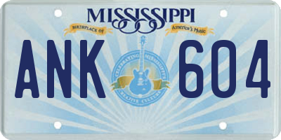 MS license plate ANK604