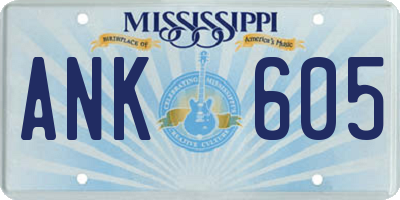 MS license plate ANK605