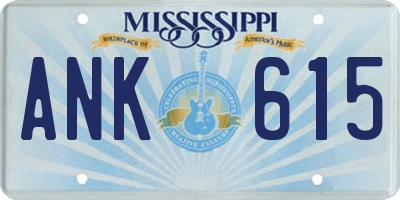 MS license plate ANK615