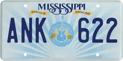 MS license plate ANK622