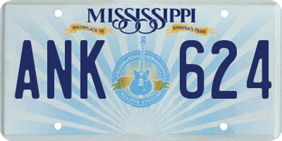 MS license plate ANK624
