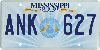 MS license plate ANK627