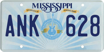 MS license plate ANK628