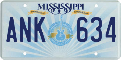 MS license plate ANK634