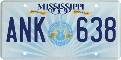 MS license plate ANK638