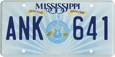 MS license plate ANK641