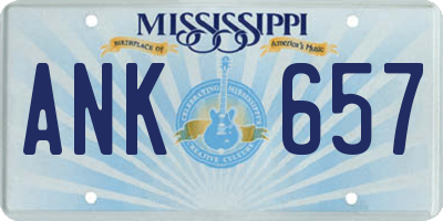 MS license plate ANK657