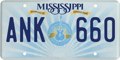 MS license plate ANK660