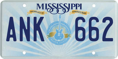 MS license plate ANK662