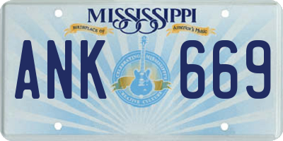 MS license plate ANK669