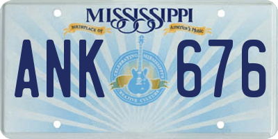 MS license plate ANK676