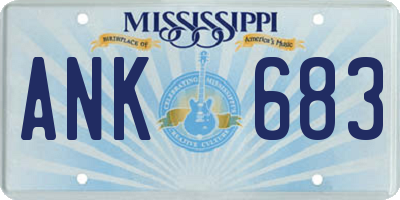 MS license plate ANK683