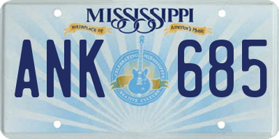 MS license plate ANK685