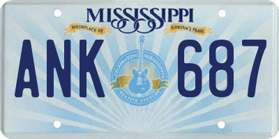 MS license plate ANK687