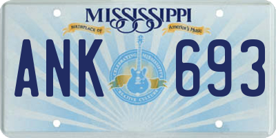 MS license plate ANK693
