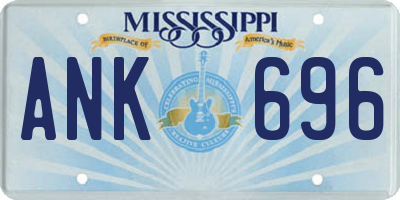 MS license plate ANK696