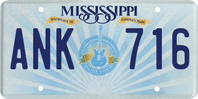 MS license plate ANK716