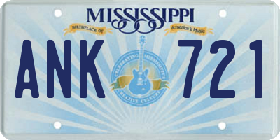 MS license plate ANK721