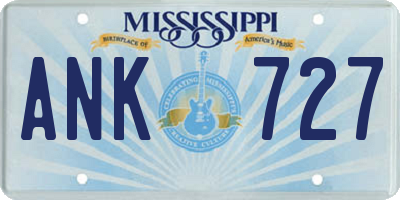 MS license plate ANK727