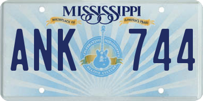MS license plate ANK744