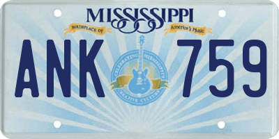 MS license plate ANK759