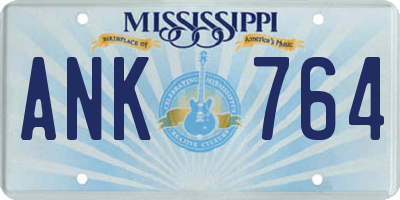 MS license plate ANK764