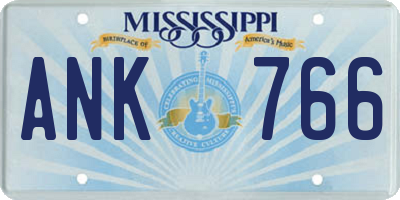 MS license plate ANK766