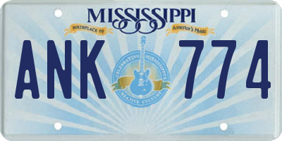 MS license plate ANK774