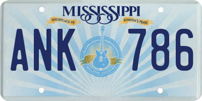 MS license plate ANK786