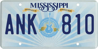 MS license plate ANK810