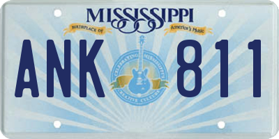 MS license plate ANK811