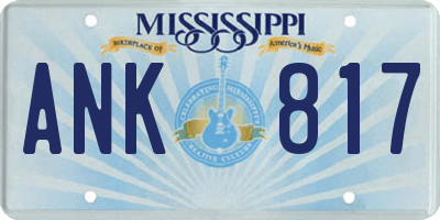 MS license plate ANK817