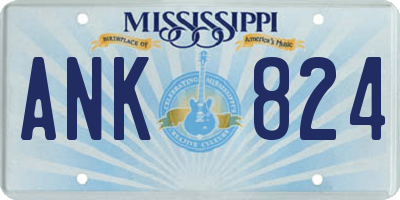 MS license plate ANK824