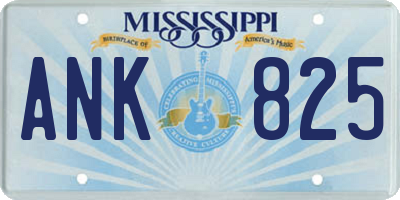 MS license plate ANK825