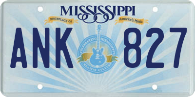 MS license plate ANK827