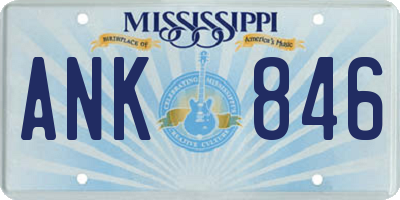 MS license plate ANK846