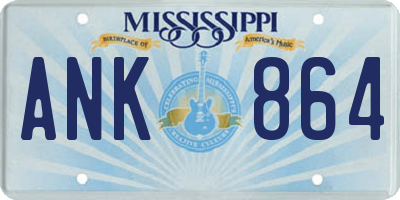 MS license plate ANK864